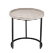 J&D Designs Maddox Faux Leather & Iron Nesting Tables in Cream (Set of 3)