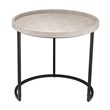 J&D Designs Maddox Faux Leather & Iron Nesting Tables in Cream (Set of 3)