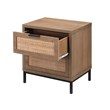 J&D Designs Reed 2-Drawer Coastal Wood & Iron Side Table in Brown