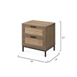 J&D Designs Reed 2-Drawer Coastal Wood & Iron Side Table in Brown