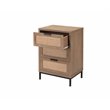 J&D Designs Reed 3-Drawer Coastal Wood & Iron Side Table in Brown