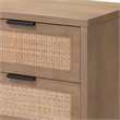 J&D Designs Reed 3-Drawer Coastal Wood & Iron Side Table in Brown