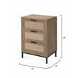 J&D Designs Reed 3-Drawer Coastal Wood & Iron Side Table in Brown