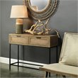 J&D Designs Reed 2-Drawer Coastal Wood & Iron Console Table in Brown/Black