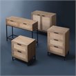 J&D Designs Reed 2-Drawer Coastal Wood & Iron Console Table in Brown/Black