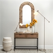 J&D Designs Reed 2-Drawer Coastal Wood & Iron Console Table in Brown/Black