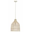J&D Designs Coastal Rattan Whisper Hand-woven Pendant in Mushroom Beige Finish