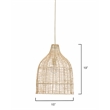 J&D Designs Coastal Rattan Whisper Hand-woven Pendant in Mushroom Beige Finish