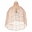 J&D Designs Coastal Rattan Whisper Hand-woven Pendant in Mushroom Beige Finish