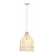 J&D Designs Coastal Rattan Whisper Hand-woven Pendant in Mushroom Beige Finish