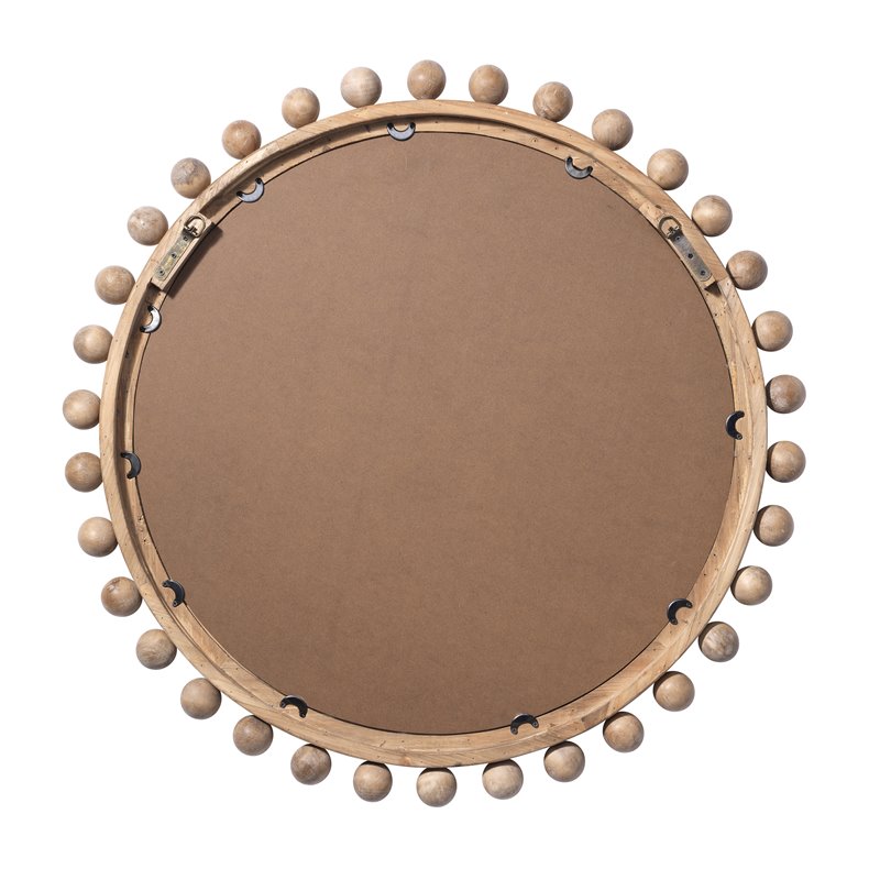 J&D Designs Brighton Beveled Transitional Fir Wood Mirror in Natural