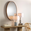 J&D Designs Oval Coastal Fabric Sparrow Braided Mirror in Natural Finish