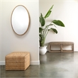 J&D Designs Oval Coastal Fabric Sparrow Braided Mirror in Natural Finish
