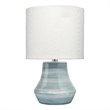 J&D Designs Cottage Transitional Ceramic & Linen Table Lamp in Blue/White