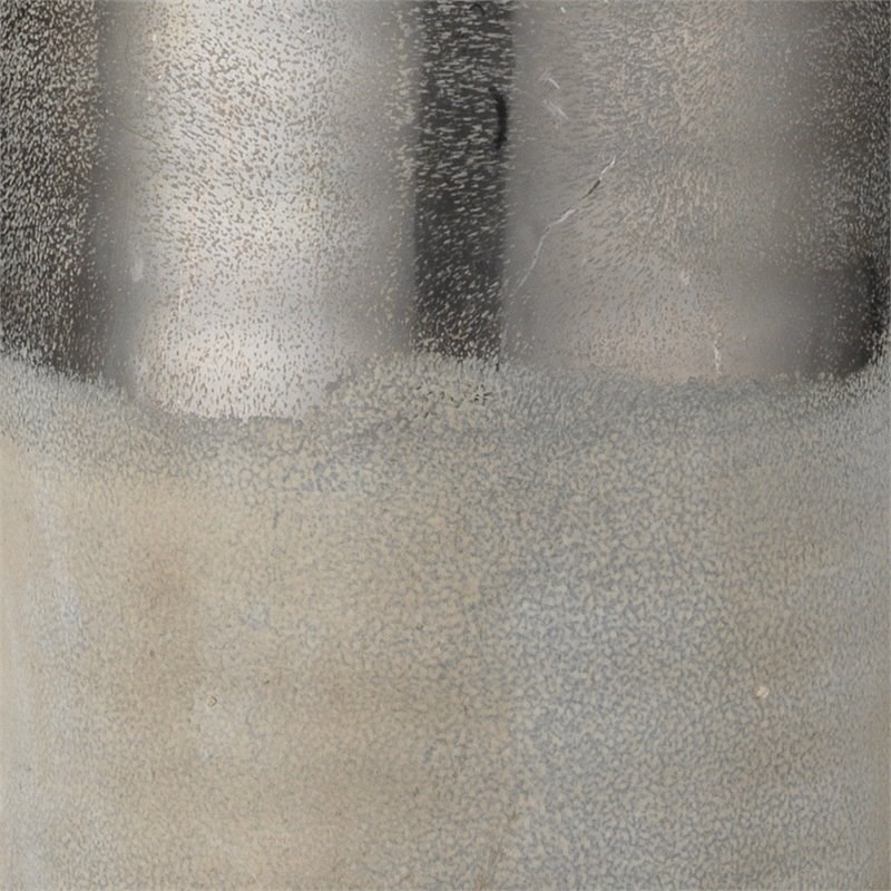 J&D Designs Varnish Ceramic Table Lamp with Linen Shade in Silver/Off White