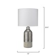 J&D Designs Varnish Ceramic Table Lamp with Linen Shade in Silver/Off White