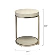 J&D Designs Chester Transitional Faux Leather & Iron Side Table in Ivory