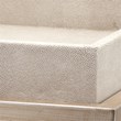 J&D Designs Jax Transitional Faux Leather & Iron Side Table in Cream/Champagne