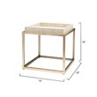 J&D Designs Jax Transitional Faux Leather & Iron Side Table in Cream/Champagne