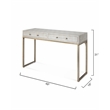 J&D Designs Kain 2-Drawer Faux Leather & Iron Console Table in Cream/Champagne
