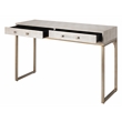 J&D Designs Kain 2-Drawer Faux Leather & Iron Console Table in Cream/Champagne