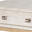 J&D Designs Kain 2-Drawer Faux Leather & Iron Console Table in Cream/Champagne