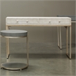 J&D Designs Kain 2-Drawer Faux Leather & Iron Console Table in Cream/Champagne