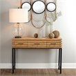 J&D Designs Logan 3-Drawer Transitional Wood & Iron Console Table in Brown/Black
