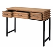 J&D Designs Logan 3-Drawer Transitional Wood & Iron Console Table in Brown/Black