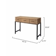 J&D Designs Logan 3-Drawer Transitional Wood & Iron Console Table in Brown/Black