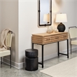 J&D Designs Logan 3-Drawer Transitional Wood & Iron Console Table in Brown/Black