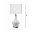 J&D Designs Mila Transitional Ceramic & Linen Table Lamp in Gray/White