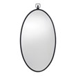 J&D Designs Wade Farmhouse Metal Beveled Mirror with Narrow Oval Frame in Black