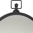 J&D Designs Wade Farmhouse Metal Beveled Mirror with Narrow Oval Frame in Black