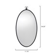 J&D Designs Wade Farmhouse Metal Beveled Mirror with Narrow Oval Frame in Black