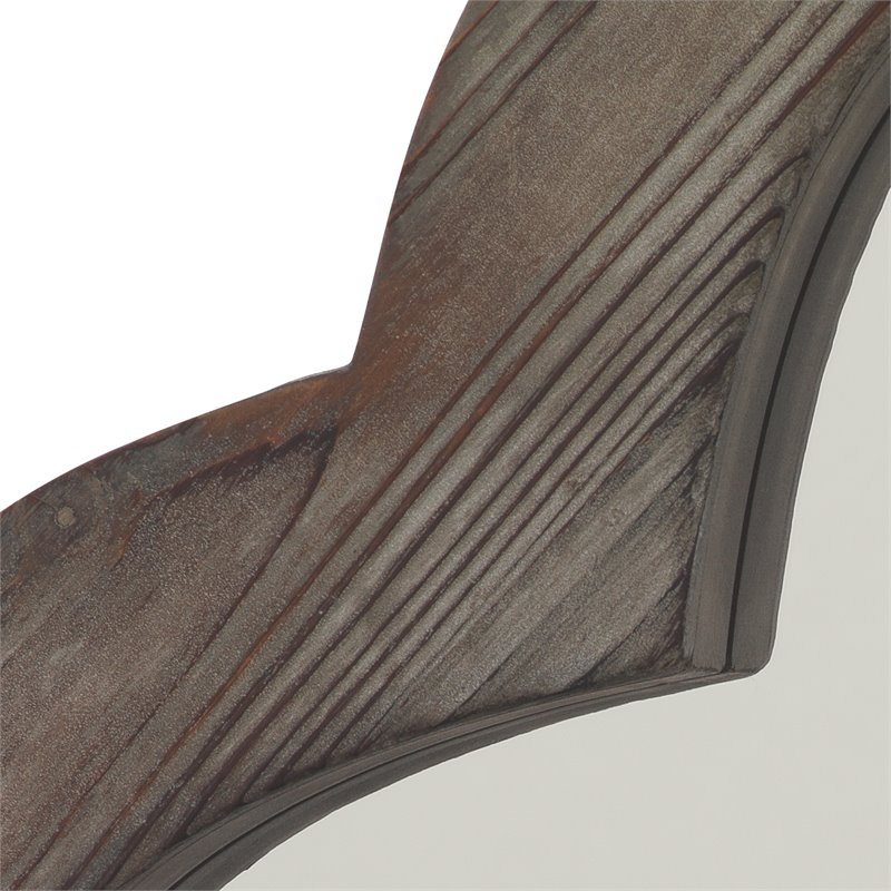 J&D Designs Transitional Wood Clover Simple and Elegant Mirror in Dark Brown