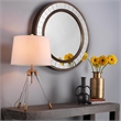 J&D Designs Coltrane Transitional Wood and Glass Mirror in Antique Bronze Finish