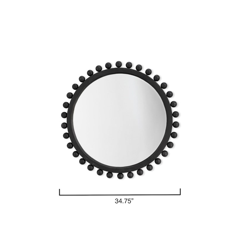 J&D Designs Brighton Beveled Transitional Fir Wood Mirror in Dark Charcoal