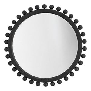 J&D Designs Brighton Beveled Transitional Fir Wood Mirror in Dark Charcoal