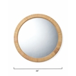 J&D Designs Ohana Round Coastal Rattan & Glass Wall Mirror in Natural