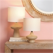 J&D Designs Oliver 1-Light Modern Ceramic & Linen Table Lamp in Beige/White