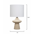 J&D Designs Oliver 1-Light Modern Ceramic & Linen Table Lamp in Beige/White