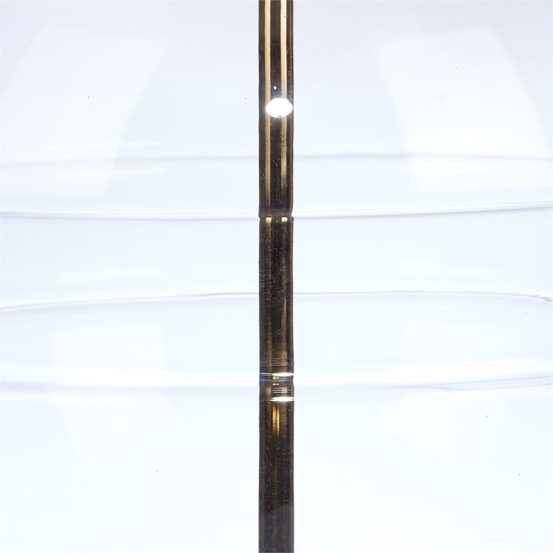 J&D Designs Satellite 1-Light Metal & Linen Table Lamp in Antique Brass/White