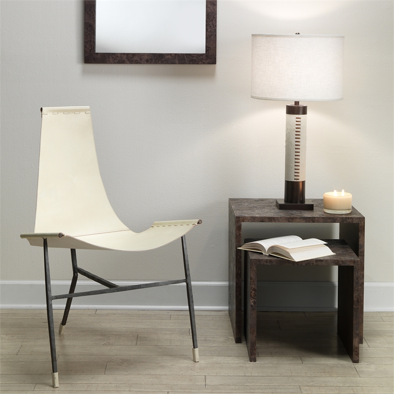 J&D Designs Co Bedford Traditional Wood Nesting Tables in Charcoal (Set of 2)