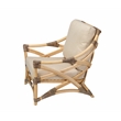 J&D Designs Co Dune Transitional Rattan & Fabric Lounge Chair in Natural/Gray