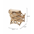 J&D Designs Co Dune Transitional Rattan & Fabric Lounge Chair in Natural/Gray