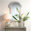 J&D Designs Co Damsel 1-Light Glass & Linen Table Lamp in Silver/Off White