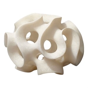 J&D Designs Co Ribbon Molded Transitional Resin Decorative Sphere in White