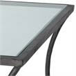 J&D Designs Co Kai Transitional Metal & Glass Coffee Table in Black/Clear