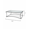 J&D Designs Co Kai Transitional Metal & Glass Coffee Table in Black/Clear